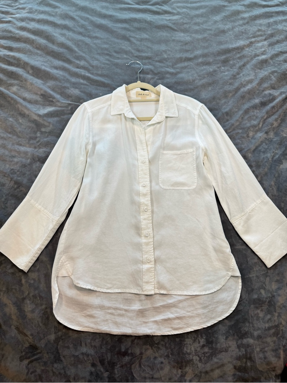 Cloth & Stone White Button-Down Shirt | Small | 100% Tencel Lyocell - Picture 3 of 8